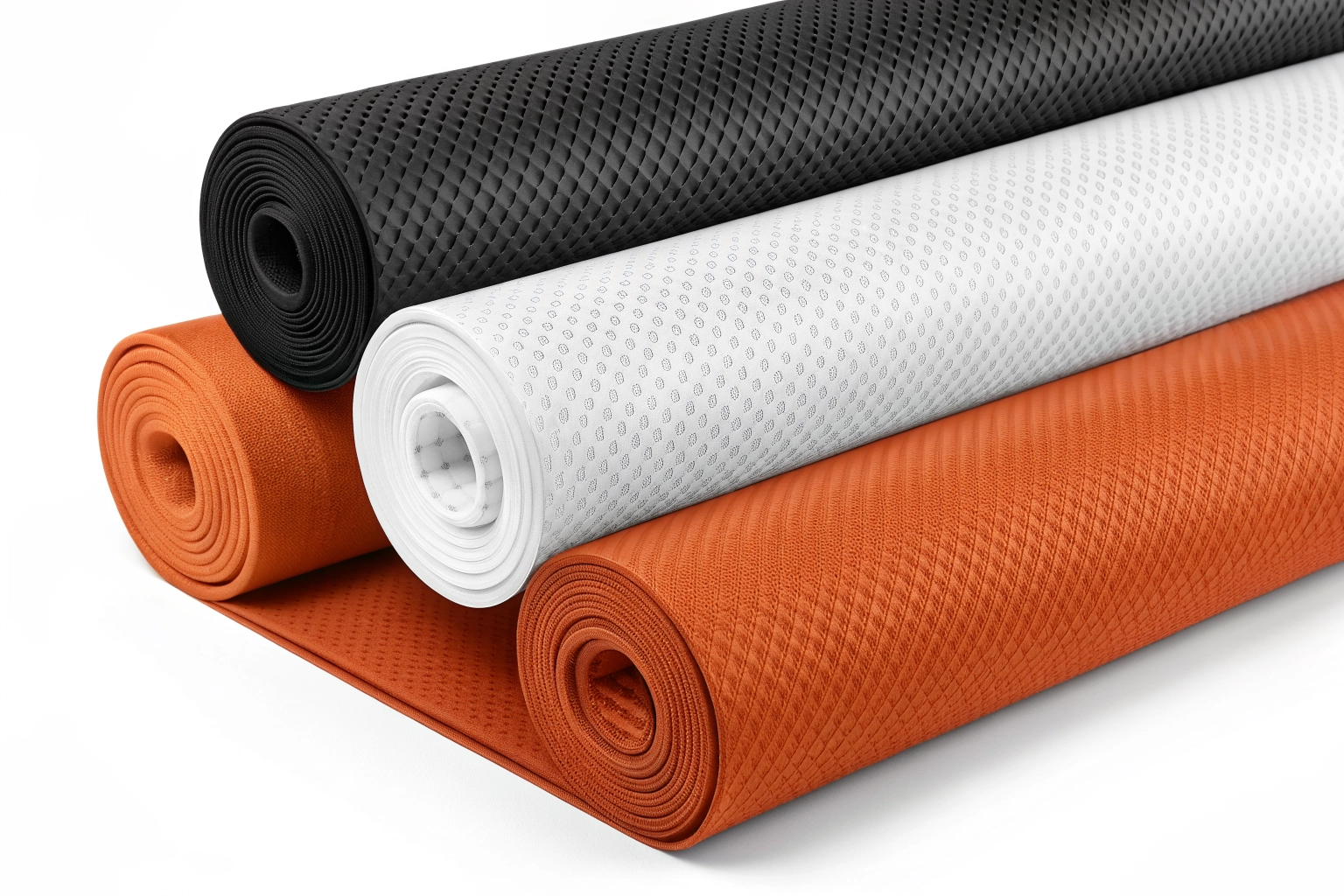 Premium performance fabric rolls in Muzino factory